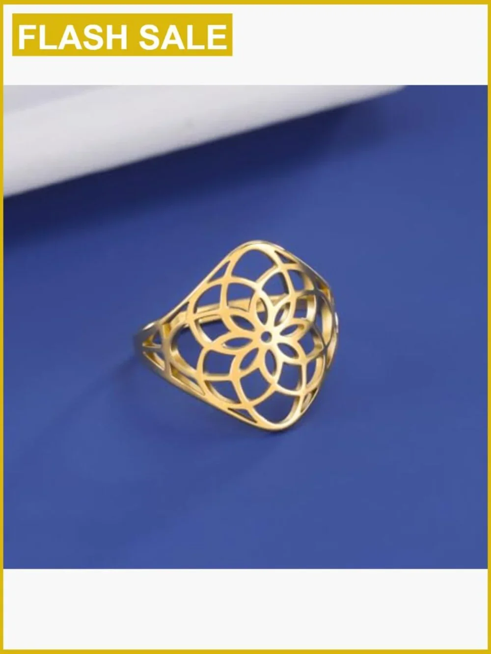 Stainless Steel Wedding Band Ring - Women's Filigree Bohemian Ring